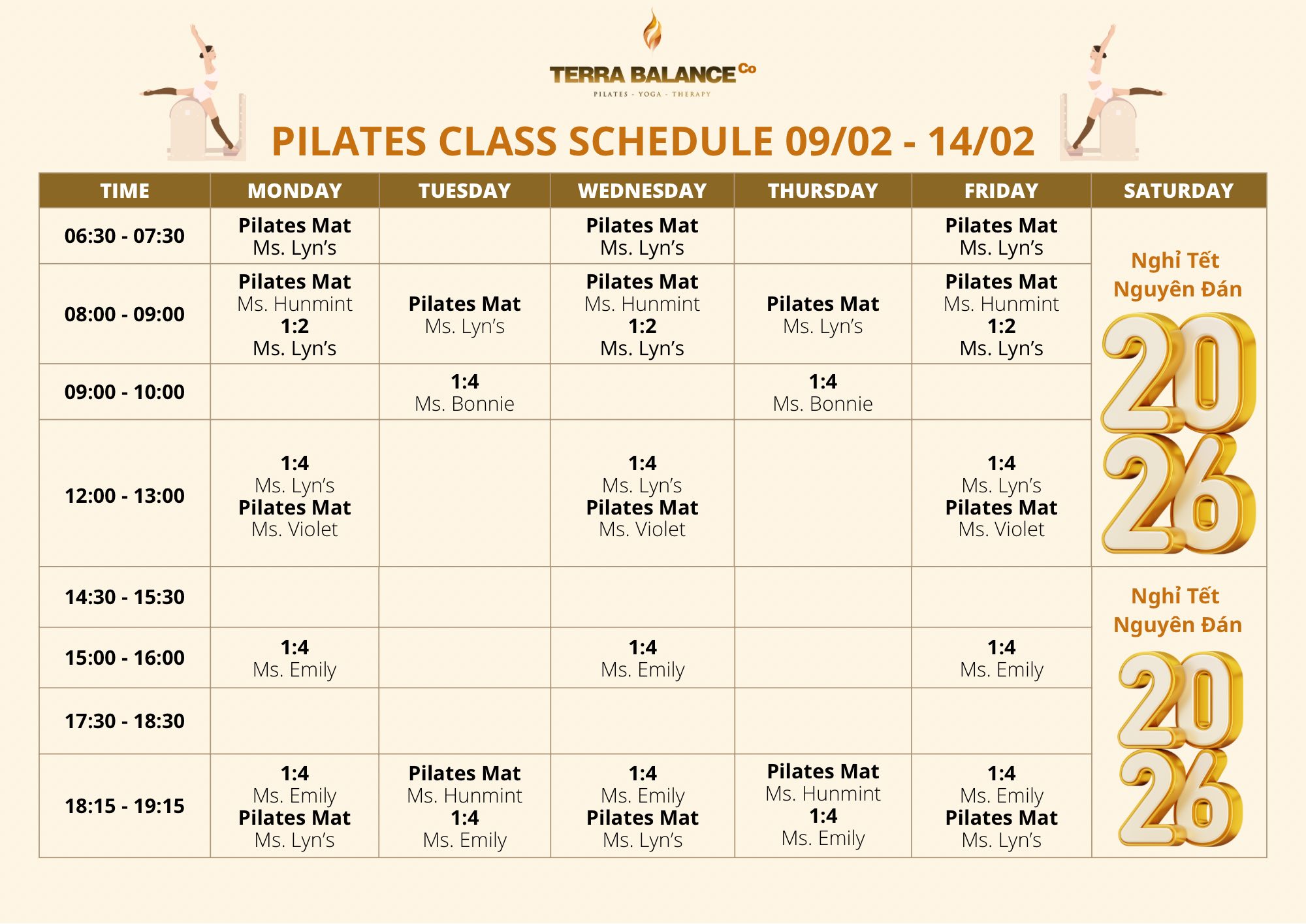 lịch tập Pilates