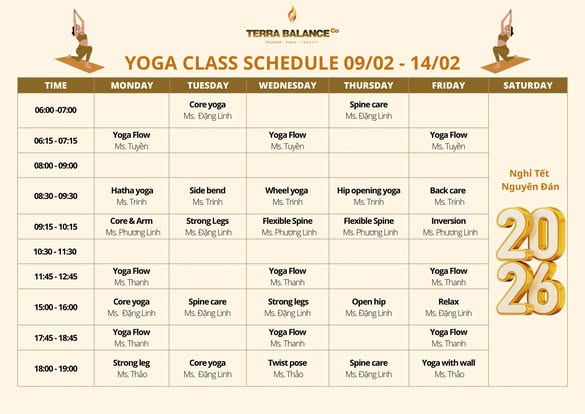 Lịch tập Yoga